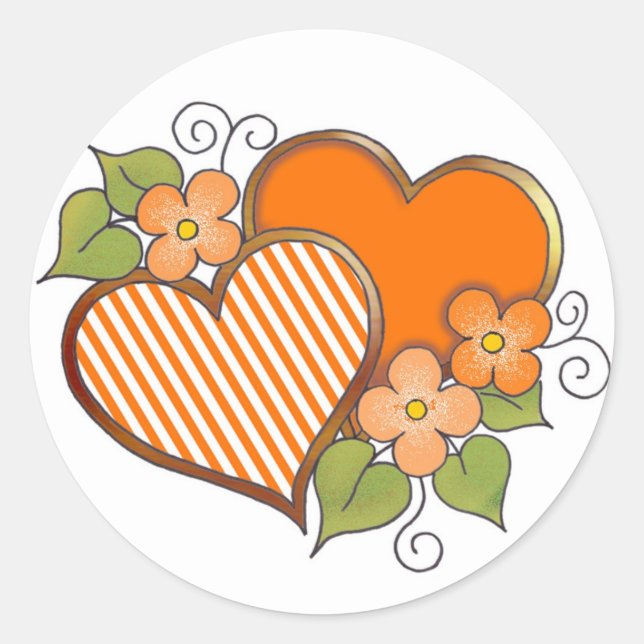 Sticker Rond Stripes-002 Orange (Devant)