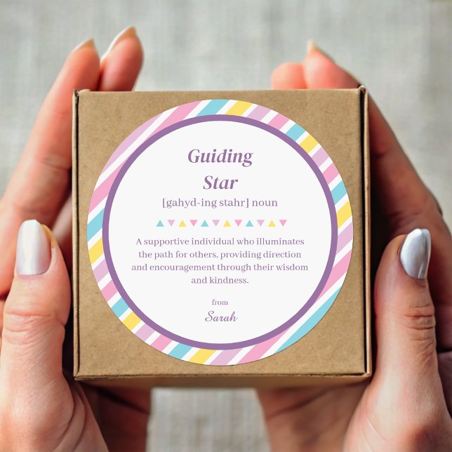 Sticker Rond Stripes Enseignant Mentor Appréciation Merci (Stripes Teacher Mentor Appreciation Thank You Classic Round Sticker)