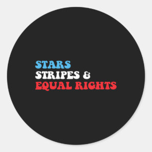 Sticker Rond Stripes Et Égalité Des Droits 4 Juillet Femmes Pat