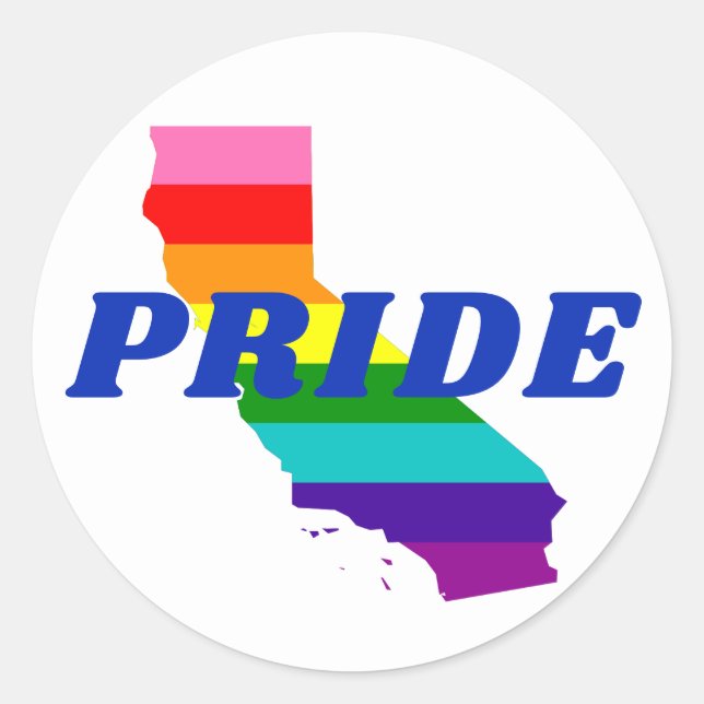 Sticker Rond Stripes gay pride sur Rainbow en Californie (Devant)