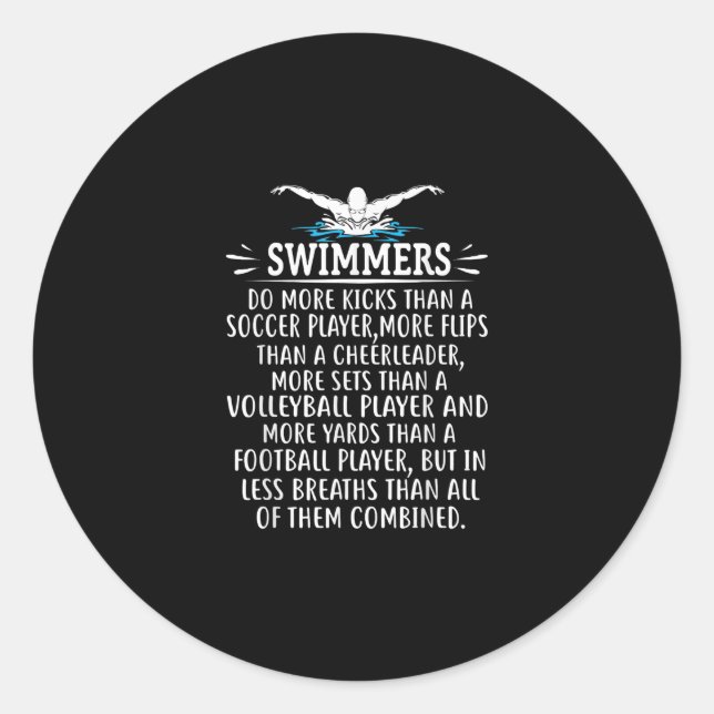 Sticker Rond Strong Swim Swimming Toxits For Men Women (Devant)