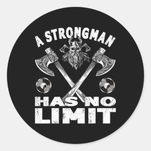 Sticker Rond Strongman N'A Pas De Limite Poids Entraînement Stu