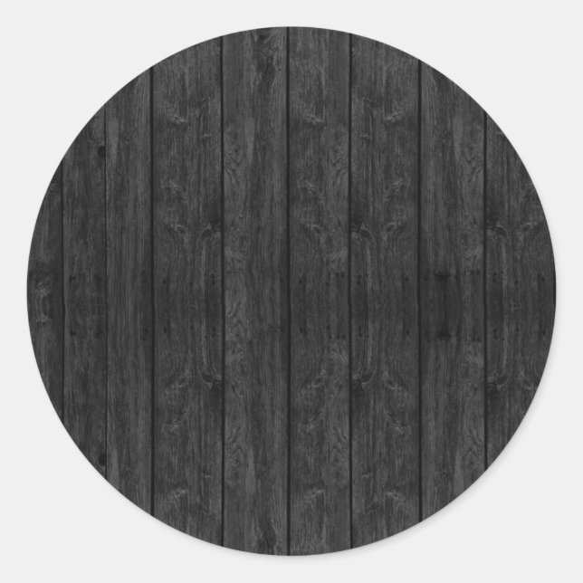 Sticker Rond Structure de texture murale en bois noir (Devant)
