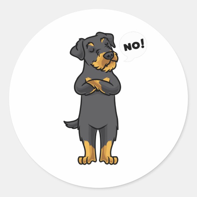 Sticker Rond Stubborn Jagdterrier Chien drôle (Devant)