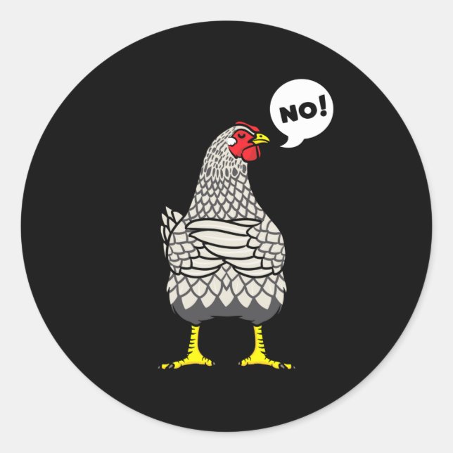 Sticker Rond Stubborn Wyandotte Chicken (Devant)