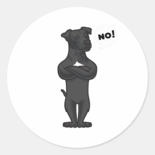 Sticker Rond Stube Patterdale Terrier Dog drôle
