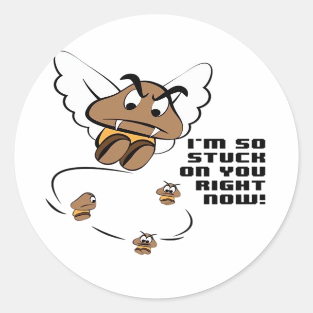 Sticker Rond Stuck On You Clean Minimal Style  (Devant)