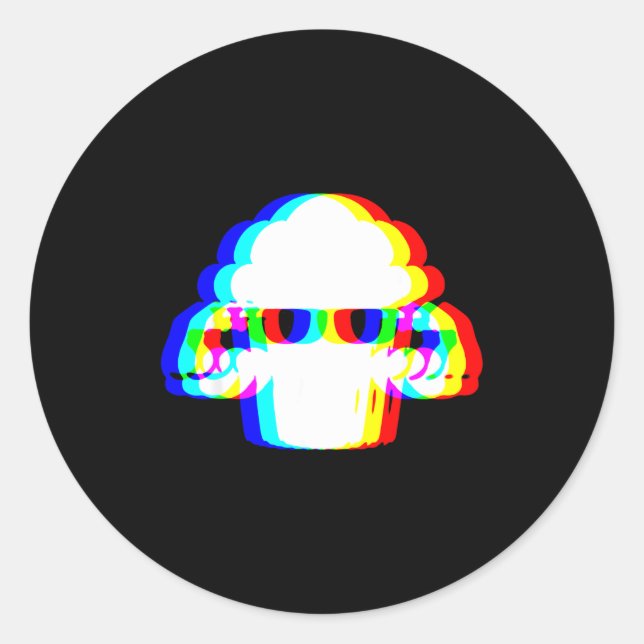 Sticker Rond Stud Muffin Funny Muffin Varwave Edm Cyber Glitch  (Devant)