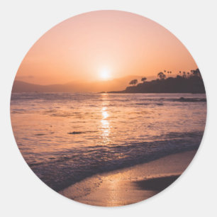 Sticker Rond Stunning Beach Sunset