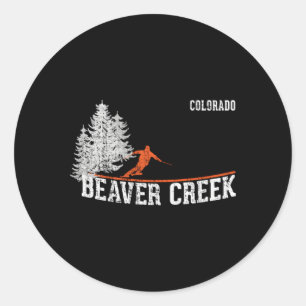 Sticker Rond Style 1980S Beaver Creek Co Skiing