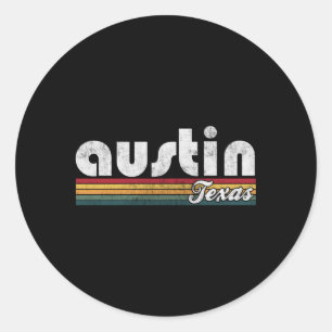 Sticker Rond Style Austin Texas 70'S 80