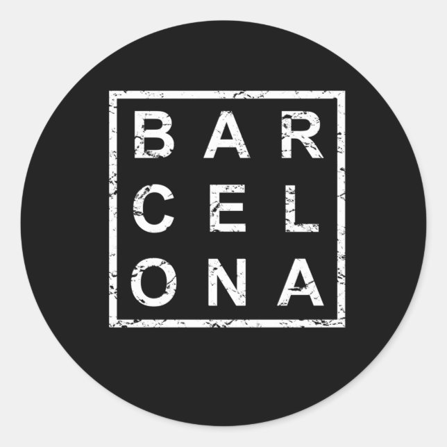 Sticker Rond Style Barcelone Espagne (Devant)