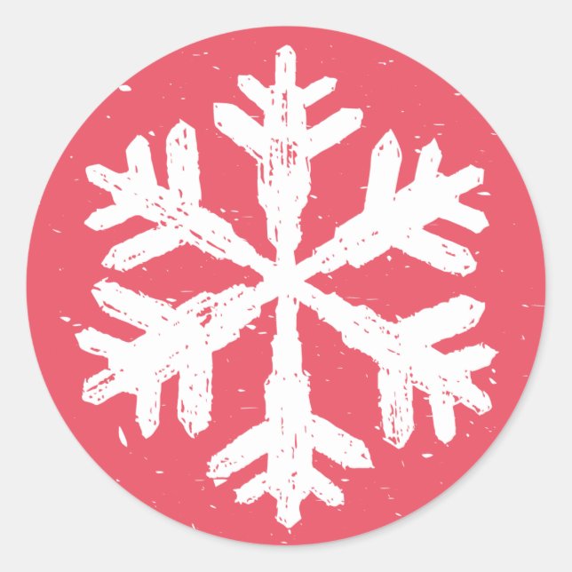 Sticker Rond Style Chalboard Snowflake Noël carte Seal (Devant)