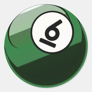 Sticker Rond Style comique Numéro 6 Billard Ball