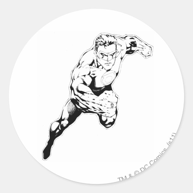 Sticker Rond Style comique - Swift Jump, noir et blanc (Devant)