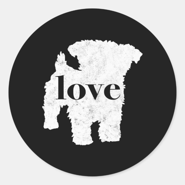 Sticker Rond Style d'amour Yorkiepoo (Devant)