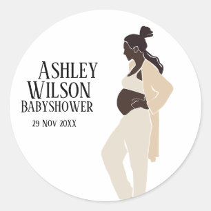 Sticker Rond Style de Baby shower de grossesse