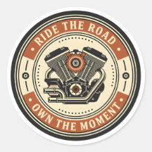 Style de badge de moteur de moto rétro