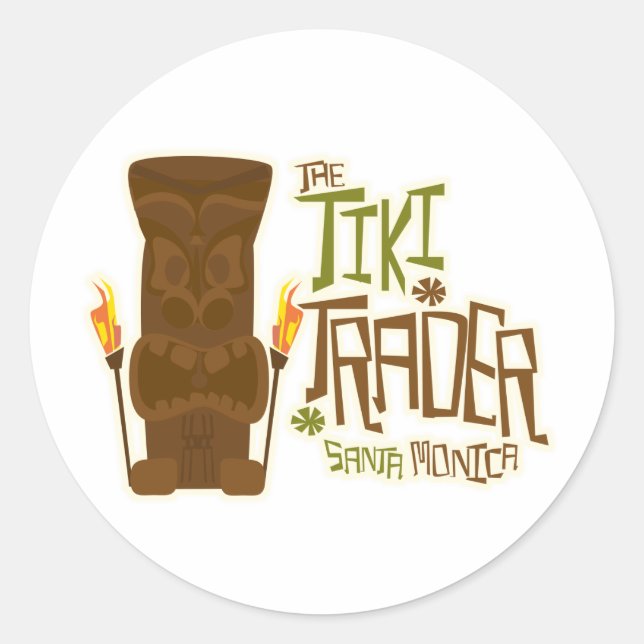 Sticker Rond Style de base Tiki Trader (Devant)