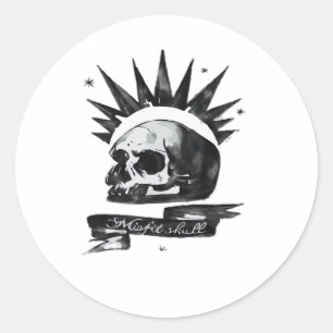 Sticker Rond Style de caractère créatif crâne inadapté