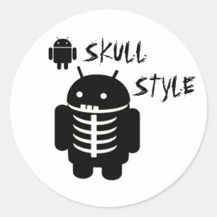 Sticker Rond STYLE de CRÂNE androïde