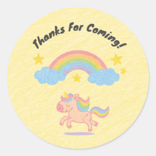 Sticker Rond Style de crayon modifiable – Licorne Rêve Étincell
