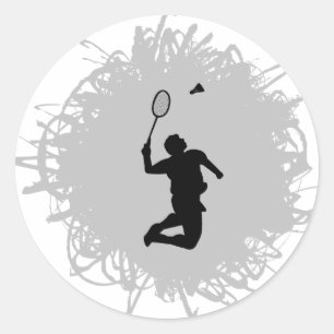 Sticker Rond Style de crible de Badminton