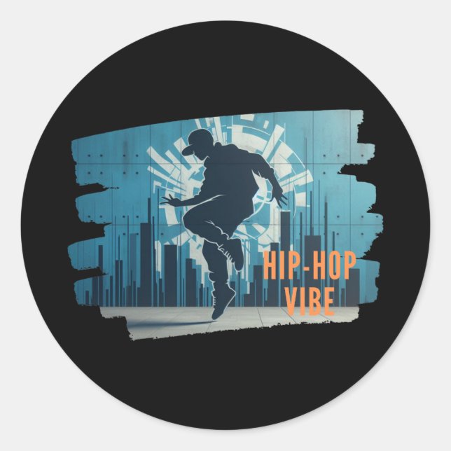 Sticker Rond Style de danse hip-hop urbain (Devant)
