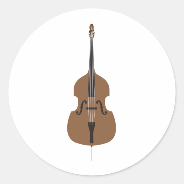 Sticker Rond Style de dessin double basse (Devant)