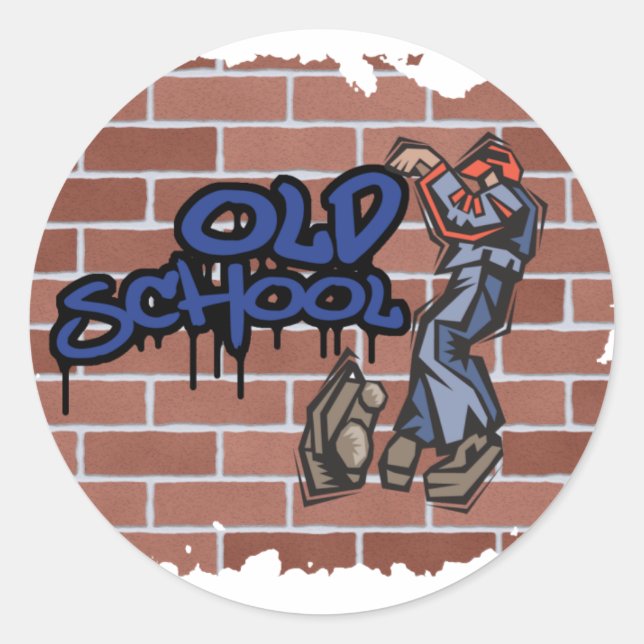 Sticker Rond style de graffiti vintage (Devant)