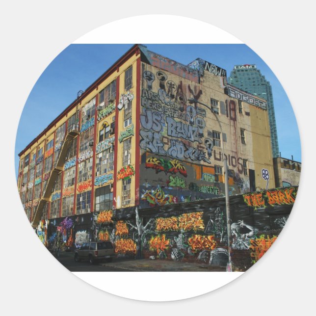 Sticker Rond Style de malade nyc graffiti (Devant)