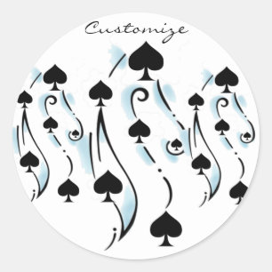 Sticker Rond Style de tatouage de Black Spins Thunder_Cove