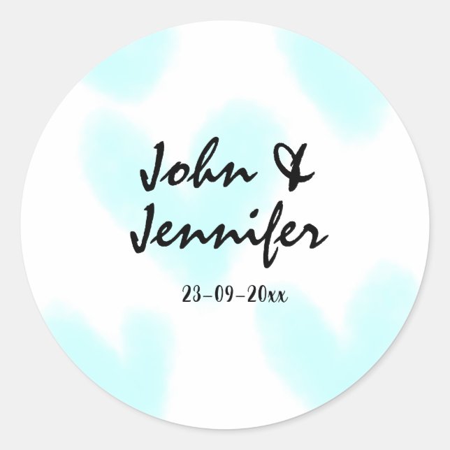 Sticker Rond style de texte minimal simple blanc mariage cœur b (Devant)