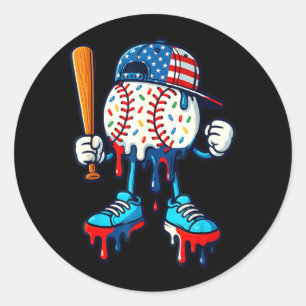 Sticker Rond Style de vie de baseball 101 Vêtements Jeunesse Dr