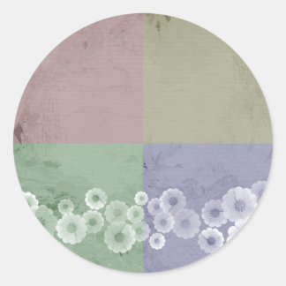 Sticker Rond Style Feng Shui avec Fleurs