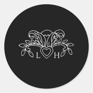 Sticker Rond Style fleur de lis de printemps élégant mariage St