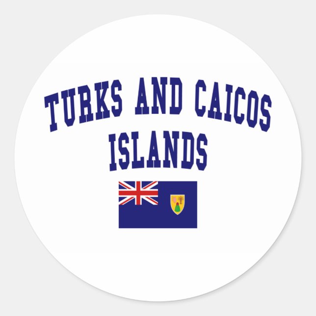 Sticker Rond Style îles Turques et Caïques (Devant)