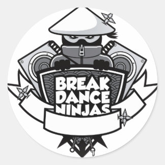 Sticker Rond Style japonais de crête de Breakdancing Ninja