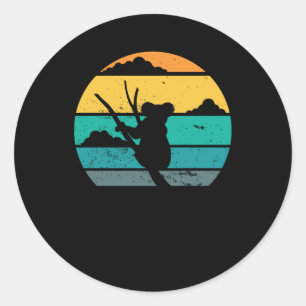 Sticker Rond Style Koala Retro Cadeau Ours Koala