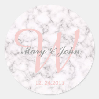 Sticker Rond Style marbre élégant - Mariée Mariage et Salle