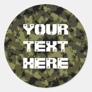Sticker Rond Style militaire camouflage