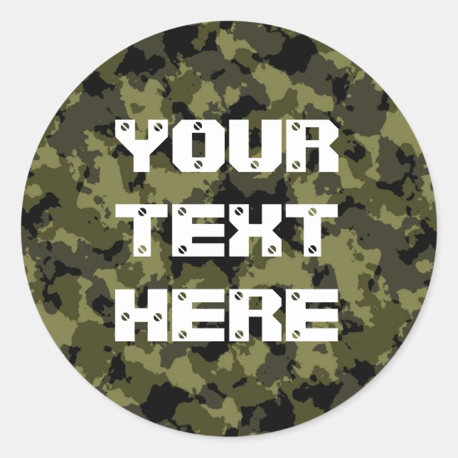 Sticker Rond Style militaire camouflage (Devant)