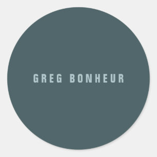 Sticker Rond Style moderne Nom de recherche   gris bleu