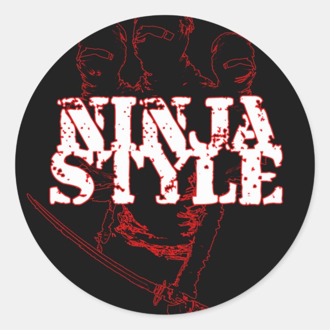 STICKER ROND STYLE NINJA : (Devant)