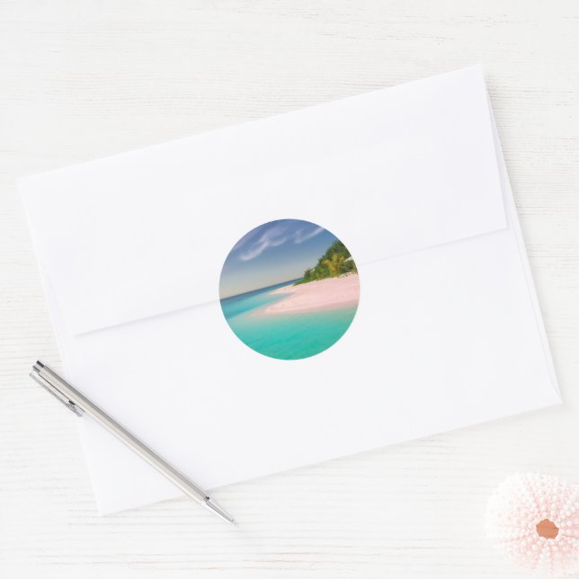 Sticker Rond style plage  (Enveloppe)