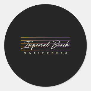 Sticker Rond Style Plage Imperial