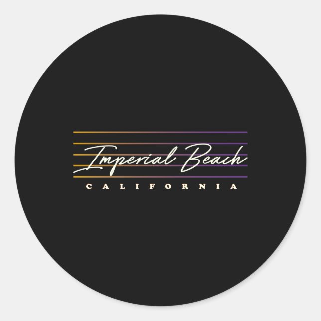 Sticker Rond Style Plage Imperial (Devant)