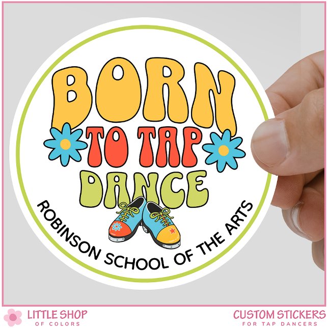 Sticker Rond Style Rétro Né pour claquer des doigts Personnalis (Créateur téléchargé)