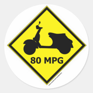 Sticker Rond Style Scooter 80 mi/gal