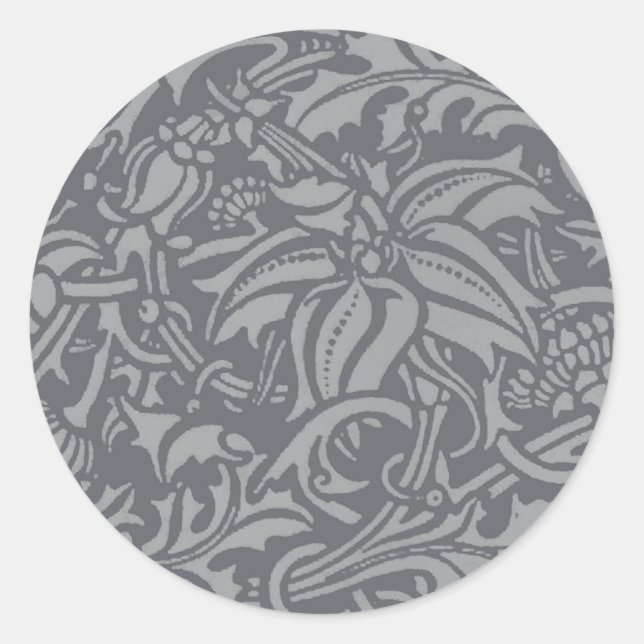 Sticker Rond Style Scottish Thistle Knot William Morris (Devant)